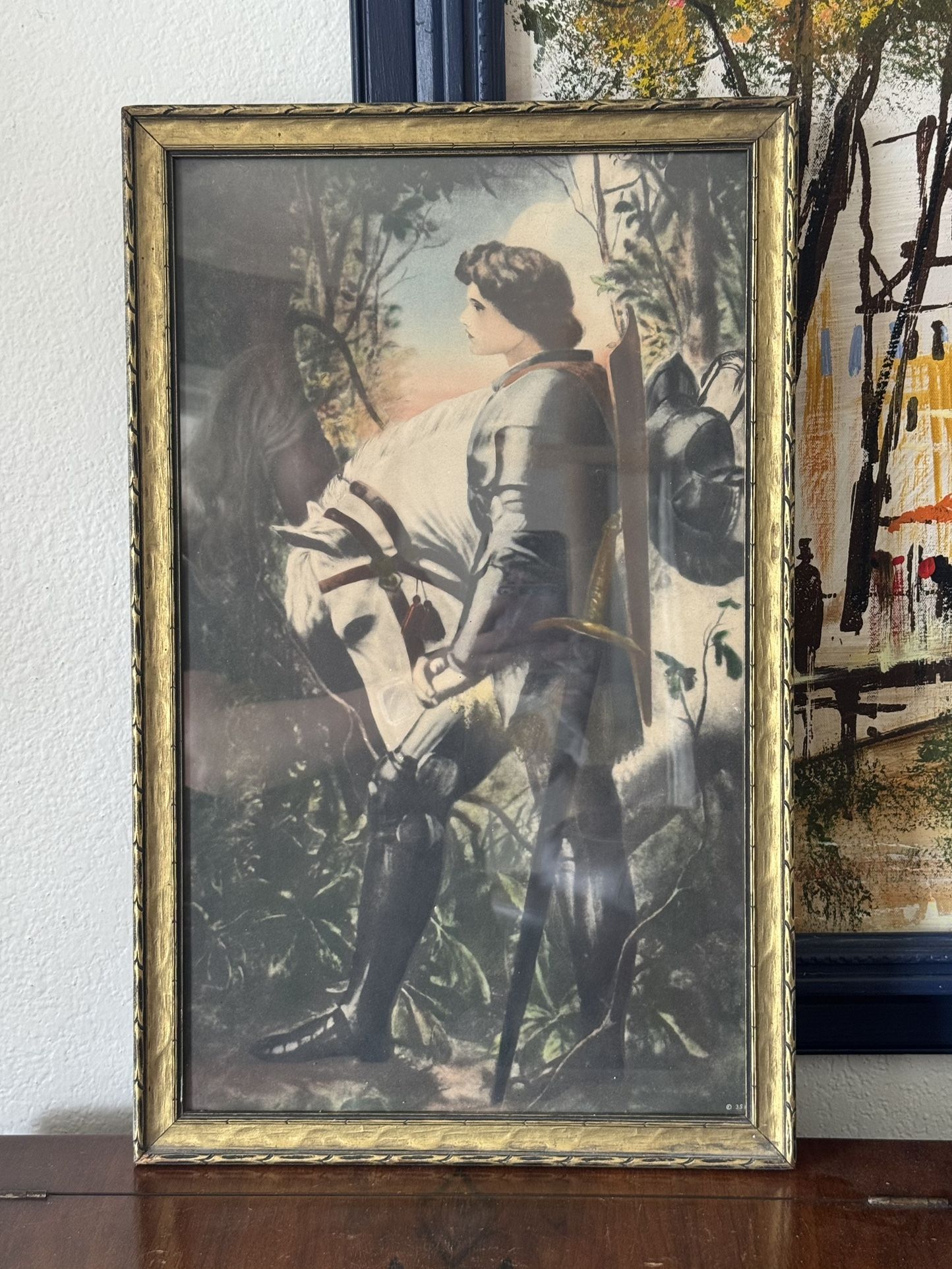 Antique 1920’s Print of Sir Galahad by George Frederic Watts 1862