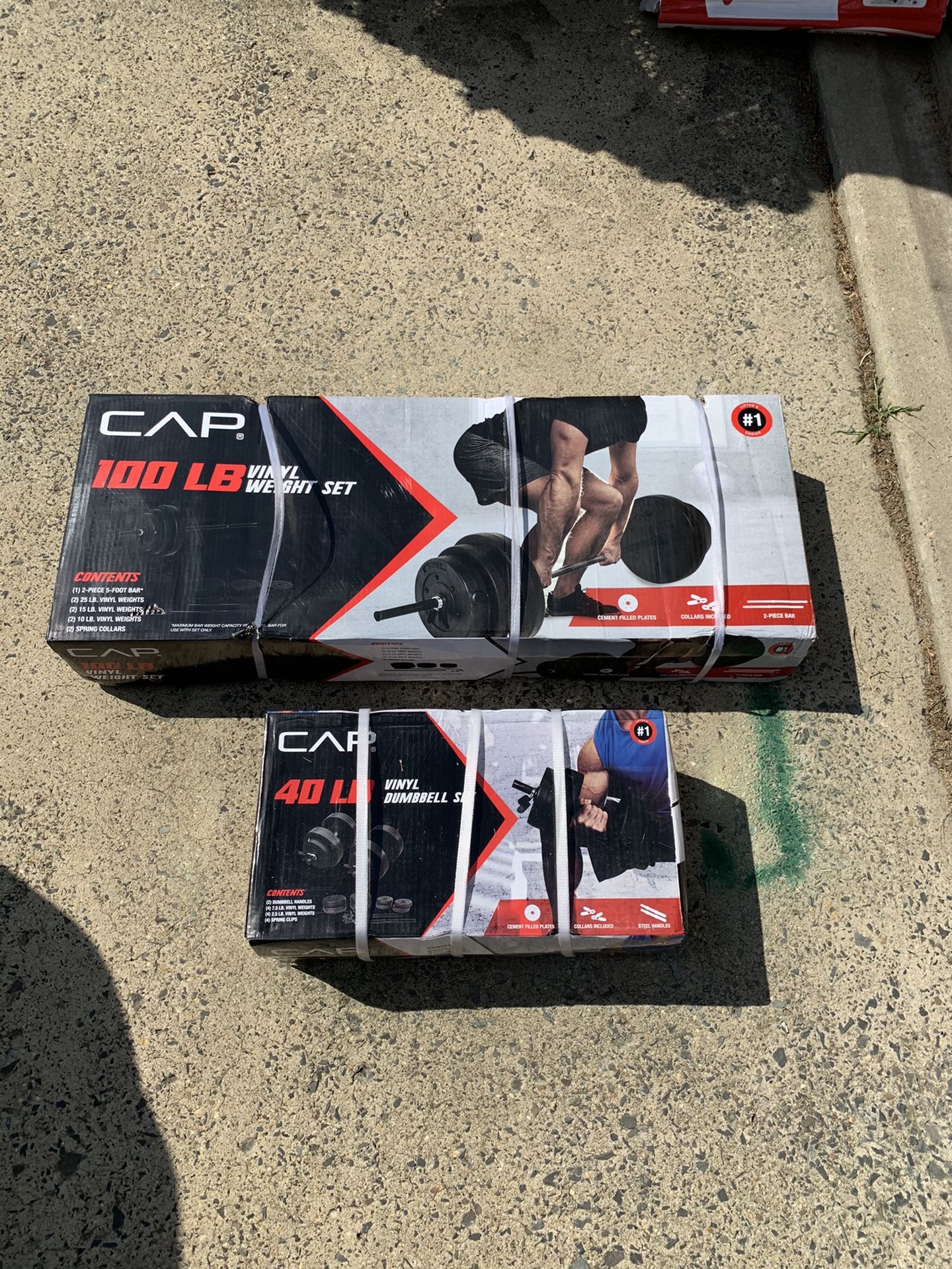100 lb set and 40 lb set