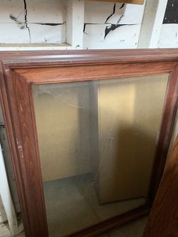 Large Wooden Framed Mirror