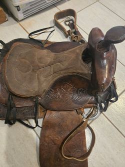 Vintage horse saddle decor piece