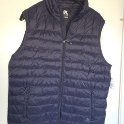 Men's Blue Vest Quilted XL Sleeveless