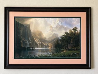 Huge Framed "Among the Sierra Nevada" Landscape Wall Art - 44.5" x 31"