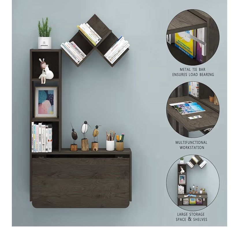 Folding Wall Mounted Drop Leaf Table,