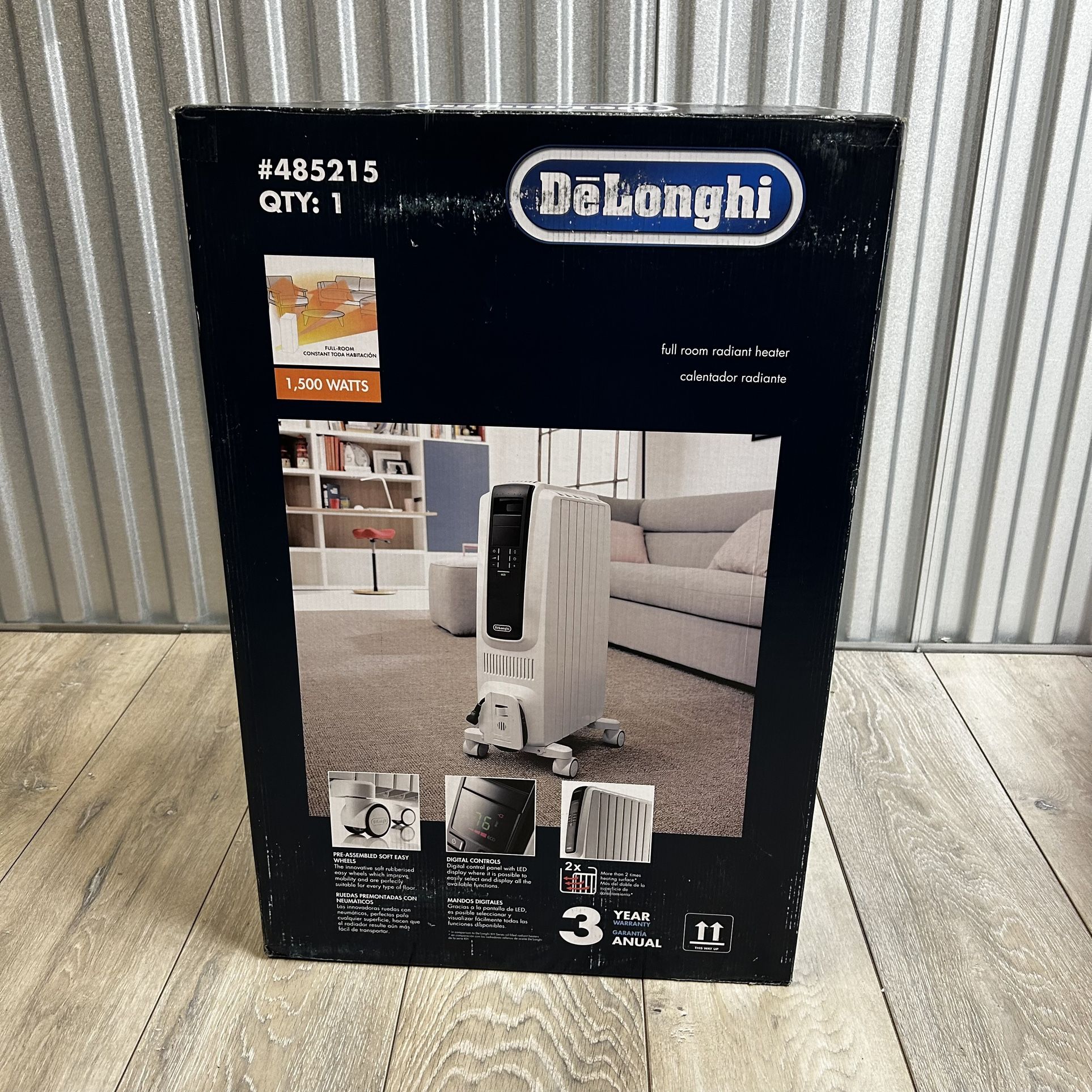 DeLonghi 1500-Watt Oil-filled Radiant Tower Indoor Electric Space Heater  with Thermostat for Sale in Brooklyn, NY - OfferUp