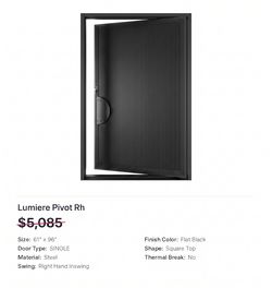 Lumiere Pivot Right Hand Inswing Door
