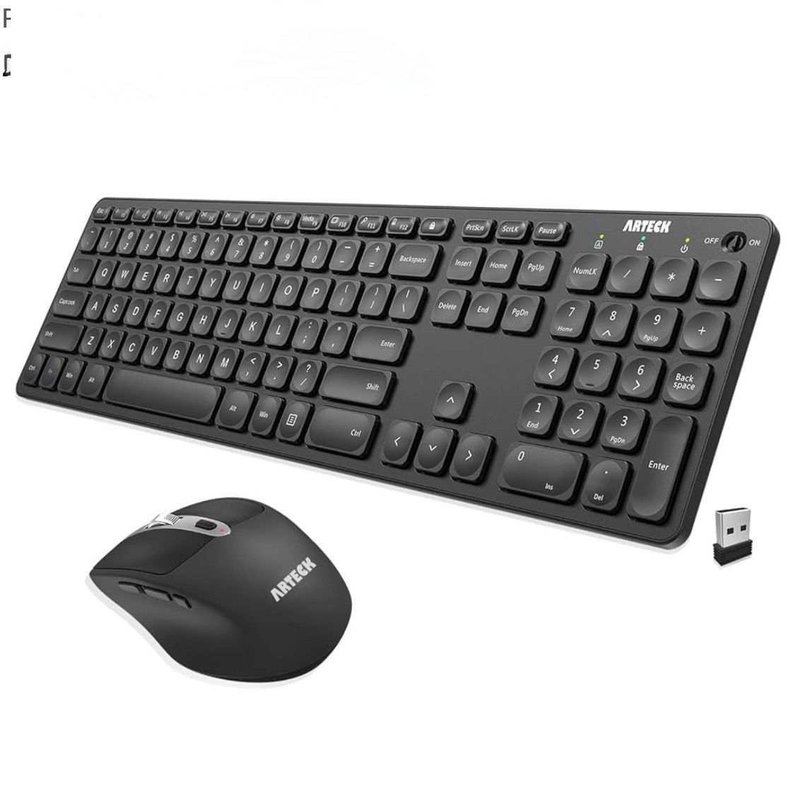 Arteck 2.4G Wireless Keyboard and Mouse Combo