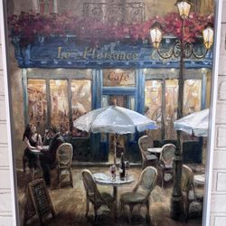 Framed Danhui Nai Paris Café Wall Art – 32” x 25.5”