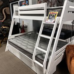 Bunk Bed W/storage! $599 🤍✅📦 More Colors Available!