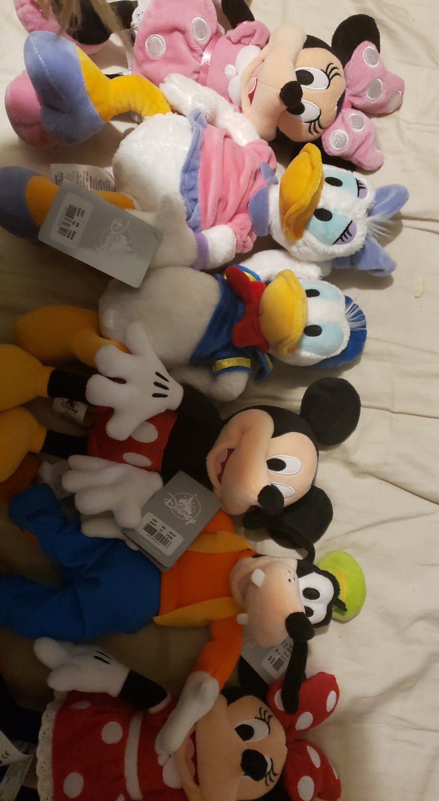 $9.5 each or $45 for all 6 Disney Plush Mickey Minnie Red Minnie Pink Goofy Daisy Duck Donald Duck