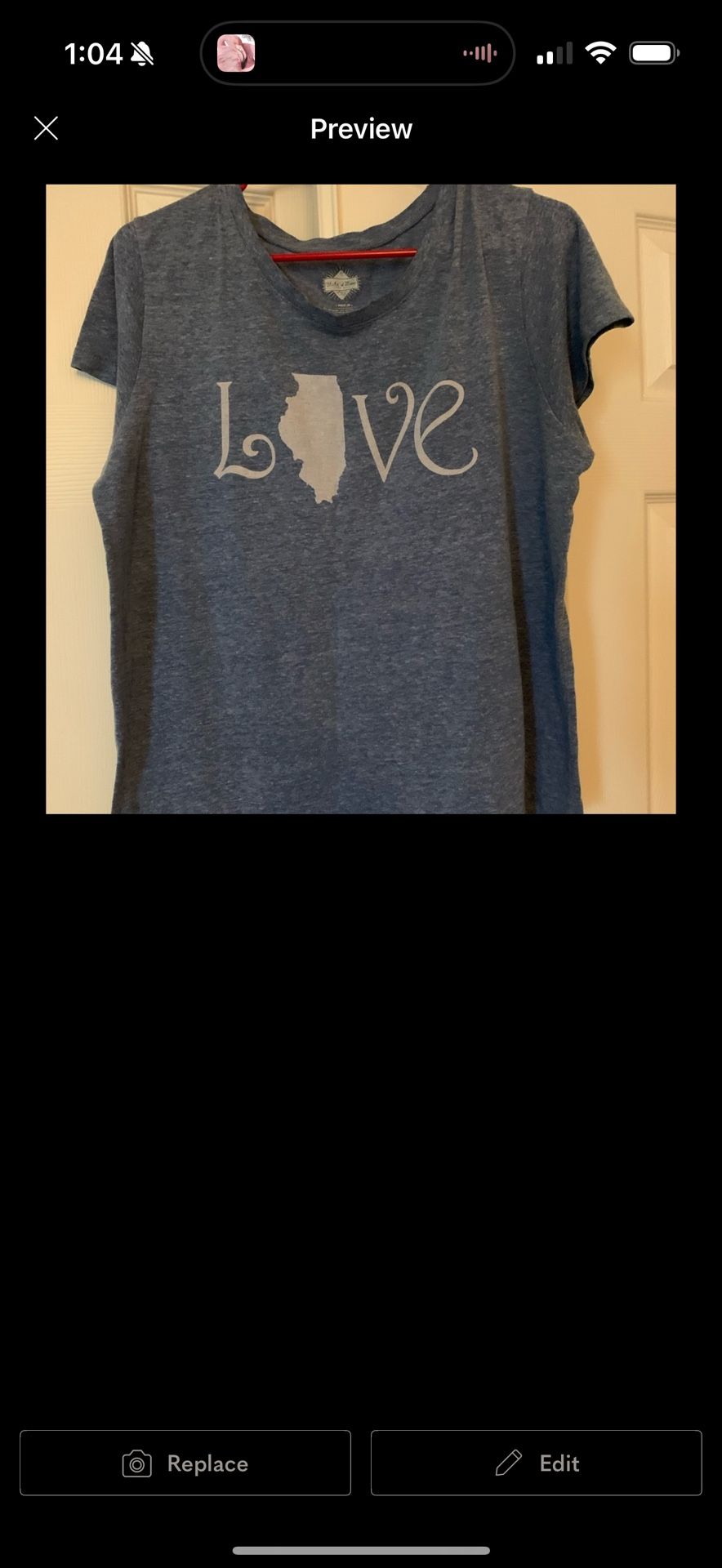 WOMENS MEDIUM ILLINOIS TOP SHIRT LOVE
