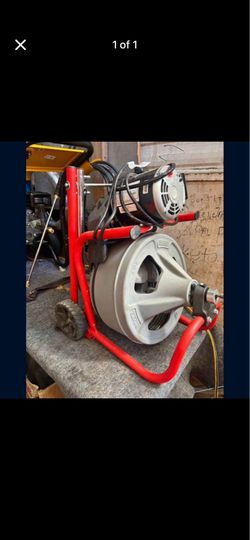 RIDGID K-400 Drain Cleaning Snake Auger 120-Volt Drum Machine with C-32IW 3/8 in. x 75 ft. Cable + 4