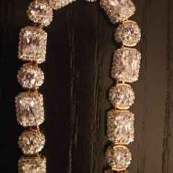 Gold & Clear Stone Necklace