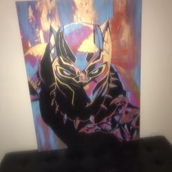 Black Panther Hand Painted Canvas