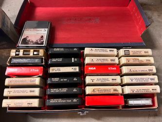 Box of Beatles and Elvis 8 tracks