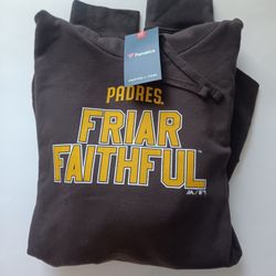 3XL Padres Majestic Friar Faithful Men's Brown Hoodie