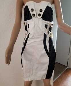 Apple Bottom Rare New Black And White Strapless Dress