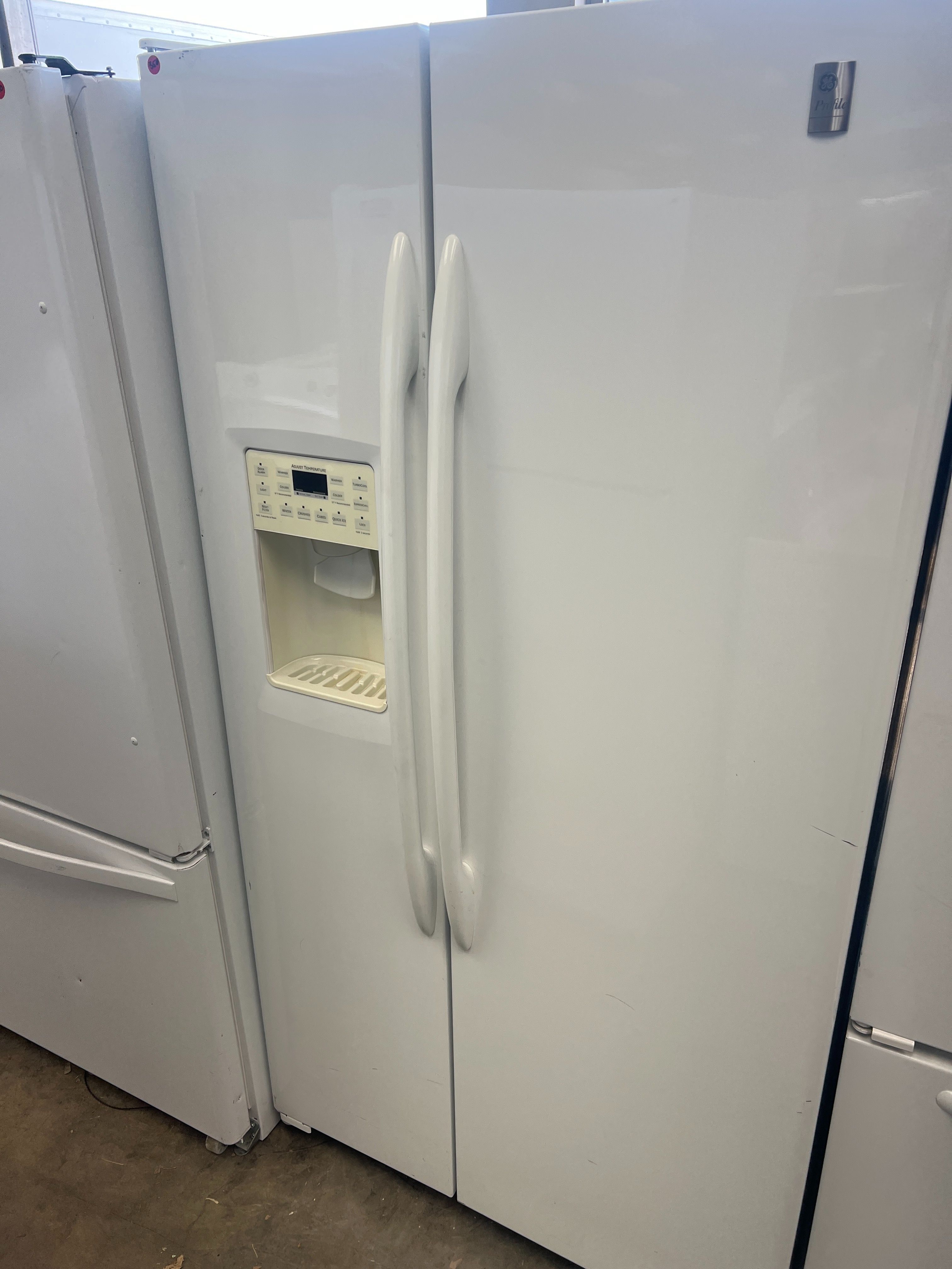 GE white side by side refrigerator -free delivery