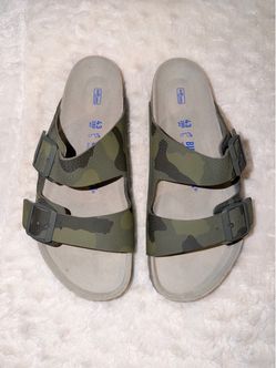NEW Birkenstock Arizona Soft Footbed Green Camo Sandals – Men’s 43 / US 10–10.5 – Unworn