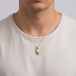 10K Yellow Gold Cz Praying Hands Pendant