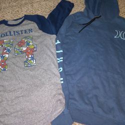 Mens Small Hollister Top And Hurley Hoodie Bundle