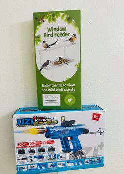 Summer Essentials Bundle: New UZI Electric Water Gun & Window Bird Feeder Deal