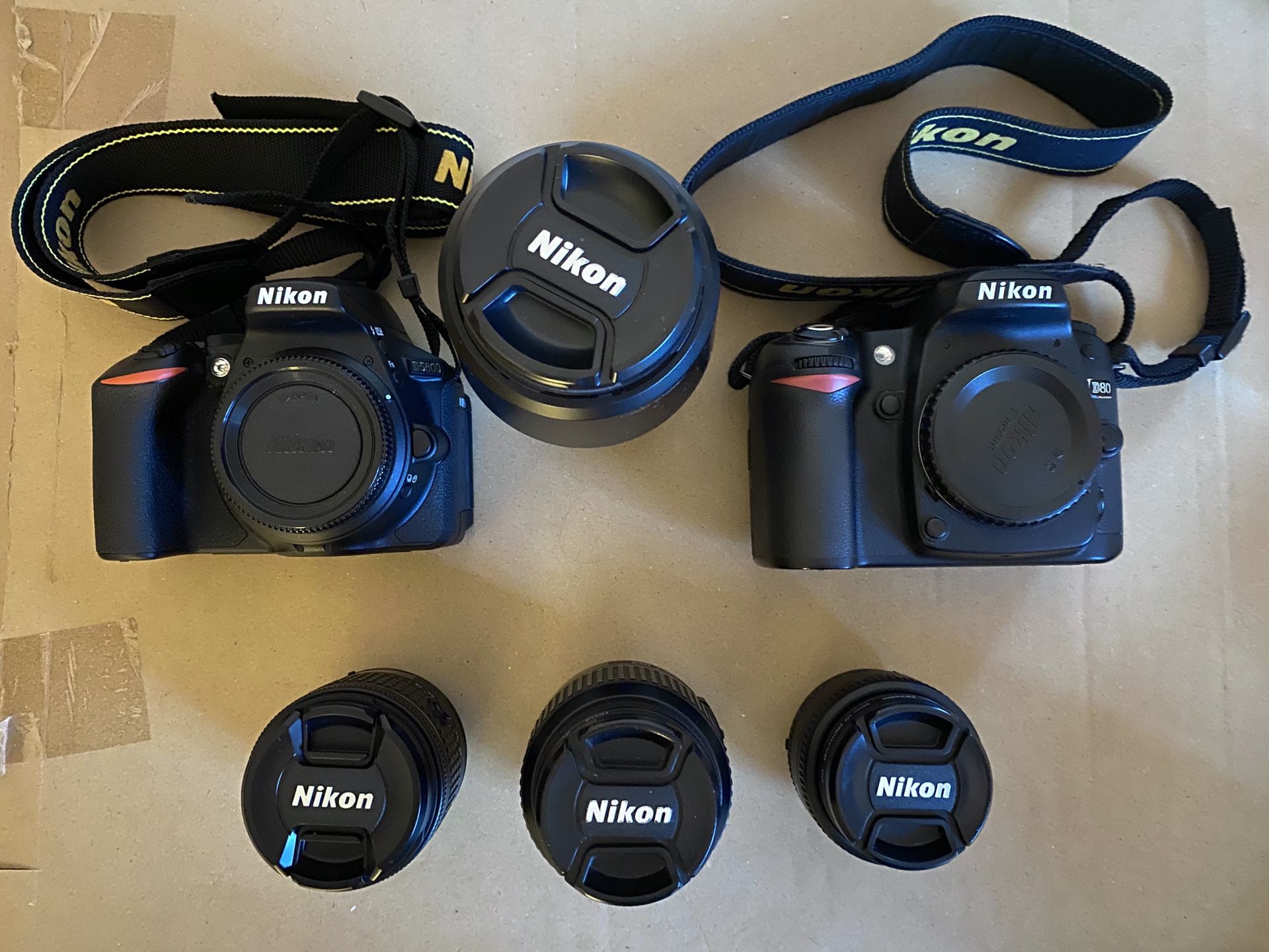 Nikon D5600-D80 cameras and lenses kit