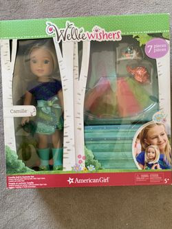 American Girl, WellieWishers, Camille, 15 inch doll and costume set in box, complete, excellent condition