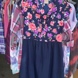 Girls Dark Blue Dress M. 7-8