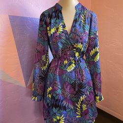 Colorful V-Neck Floral Summer Dress