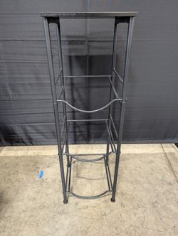 Modern Dark Metal Multi-Tier Storage Shelf Unit