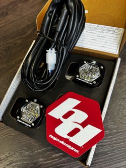 Baja Designs S1 Pair Clear Wide Cornering LED Light with Mounting Bracket Pair