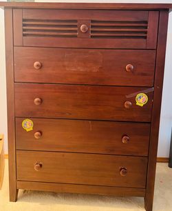 Dark Brown Wood 5 - Drawer Dresser
