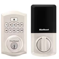 Kwikset SmartCode 260 Traditional Satin Nickel Keypad Single Cylinder Electronic Deadbolt Featuring SmartKey Security