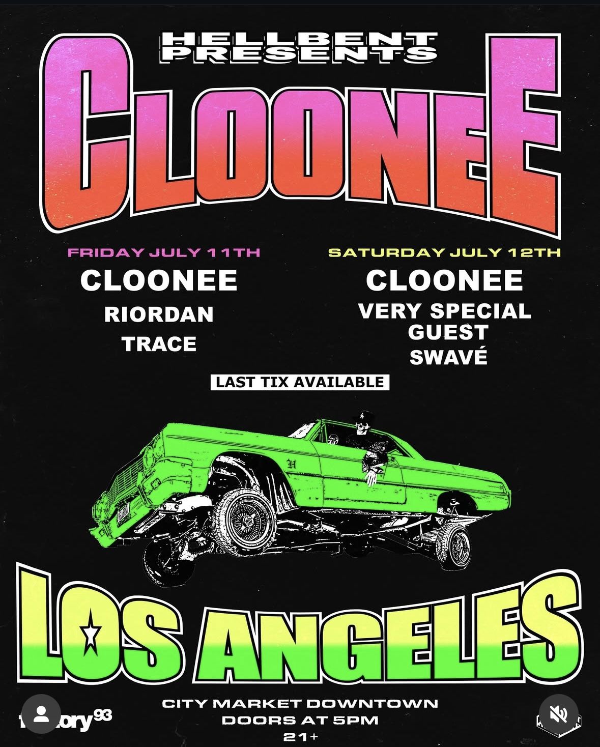 2 Cloonee Tickets (Friday 6/11)