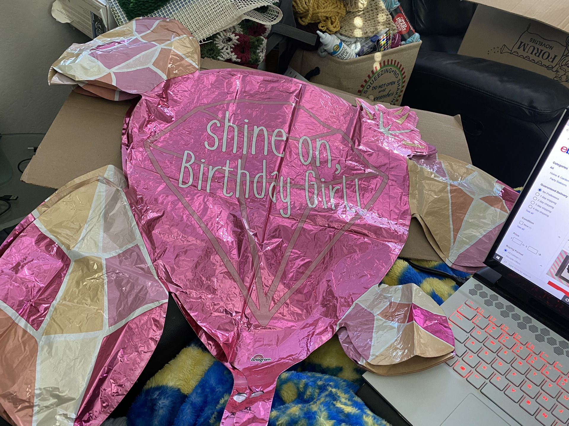 New Anagram Shine On Birthday Girl Jumbo Foil Balloon!