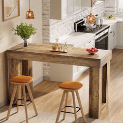 Rectangular High Top Bar Tabl e for Kitche n, Home Bar, Living Room