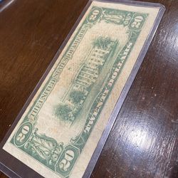 1929- 20 Dollars Bill Brown Seal