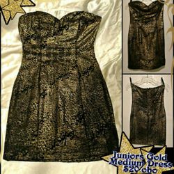 Forever 21 gold sleeveless dress size Med