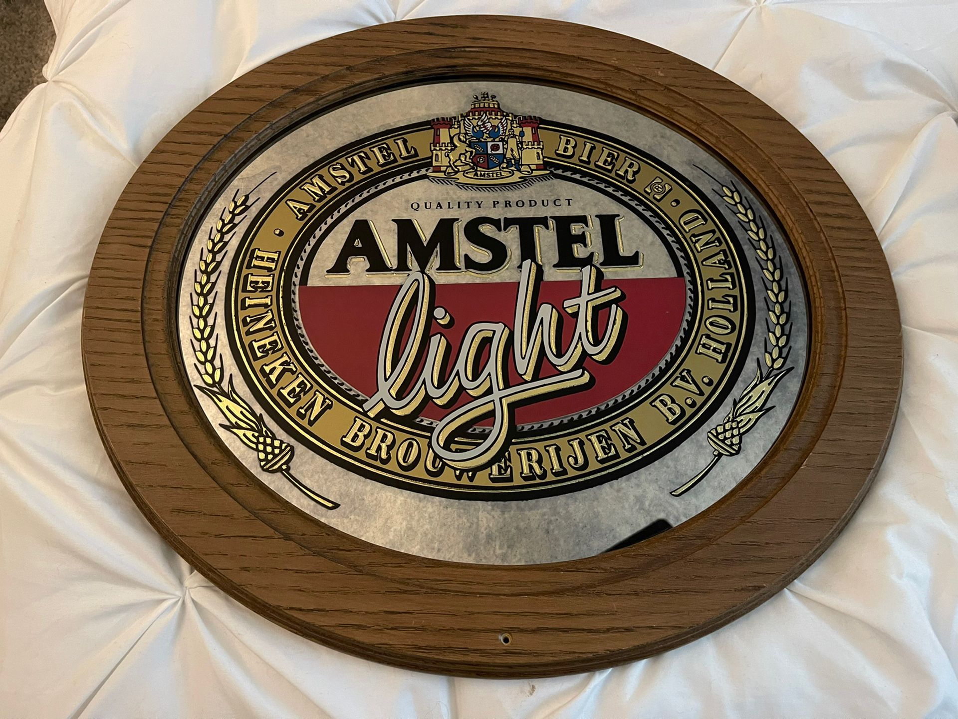 Vintage Amstel Light Oblong Bar Mirror