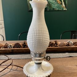 Vintage Milk Glass Hobnail Lamp