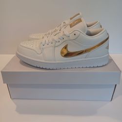 Jordan 1 Low White and Gold