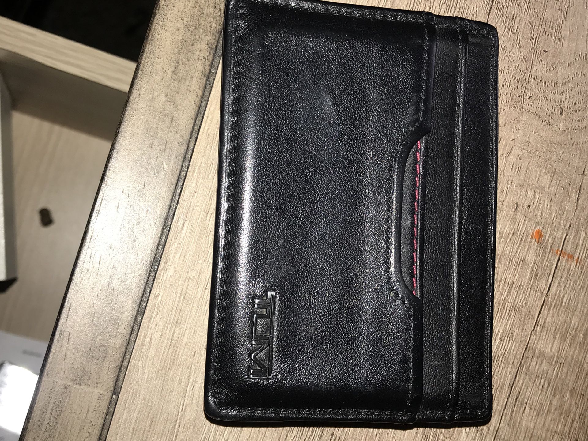 Tumi leather wallet and money clip