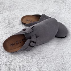 Suede Leather Clogs Men Size 12 Birkenstock Look 