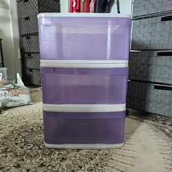 3 Stackable Plastic Storage Drawers