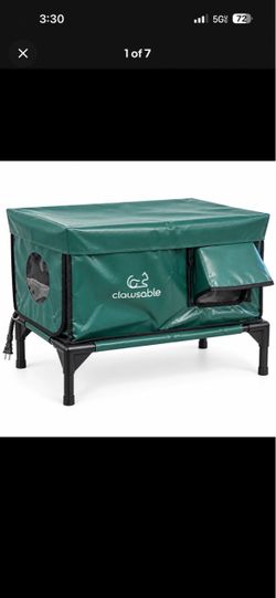 Outdoor Heated Cat House w/ Heating Pad Elevated Weather Resistant Shelter Small 17”