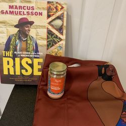 (NYC) HAV & MAR MERMAID APRON, AUTOGRAPHED COOKBOOK, BERBERE SPICE