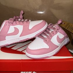 white/elemental pink nike dunk