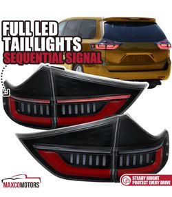 Jet Black LED Tail Lights Fits 2011-2014 Toyota Sienna Sequential Brake Lamps