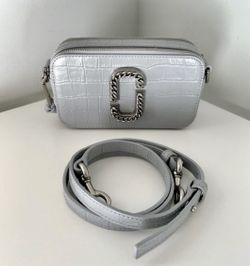 MARC JACOBS Calfskin Croc Embossed Snapshot Camera Bag