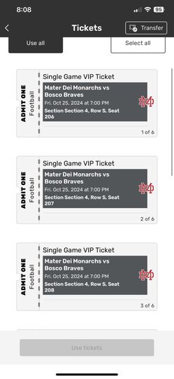 Mater Dei Vs Bosco football Tickets 